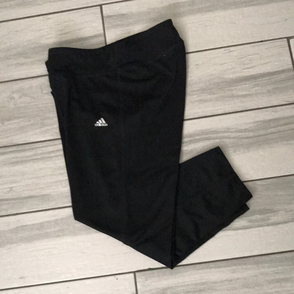 ADIDAS CLIMALITE WOMEN BLACK CROP LEGGINGS | M